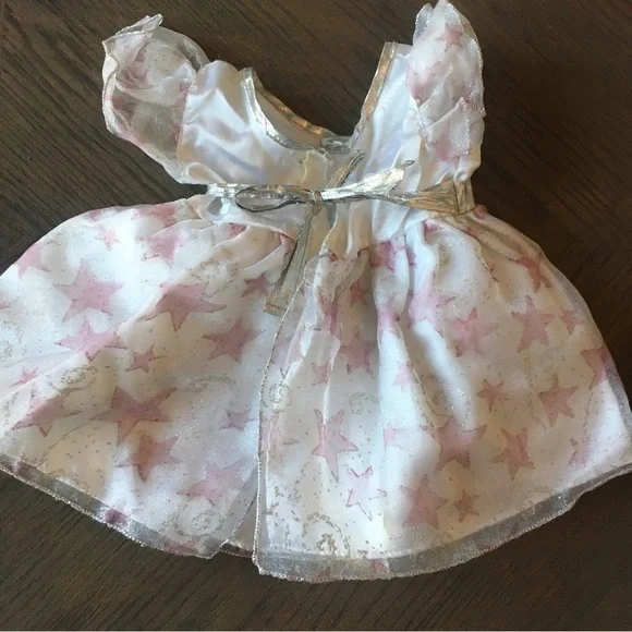 Build-a-Bear Workshop star print pink and white princess dress and scarf set - Picture 2 of 4